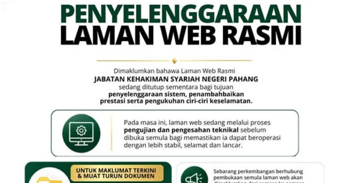 MAKLUMAN PENYELENGGARAAN LAMAN WEB RASMI